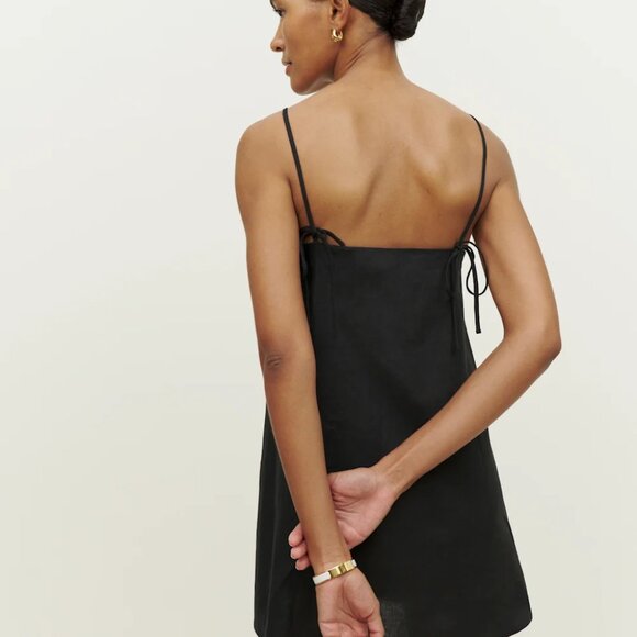 Reformation Aubree Linen Dress Black - Size XL - Picture 4 of 7